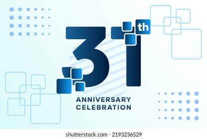 Logotipo de celebración del 31° Aniversario. Diseño de plantillas de celebración de aniversario, ilustraciones vectoriales.