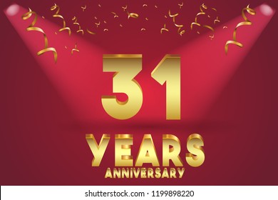 31th Anniversary Numbers Background Anniversary Stock Vector (Royalty ...