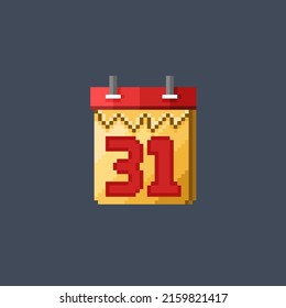 31. Datumskalender im Stil der Pixelkunst