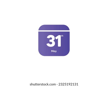 31. Mai Kalendermonat Symbol mit Farbverlauf-Farbe, flache design Vektorgrafik