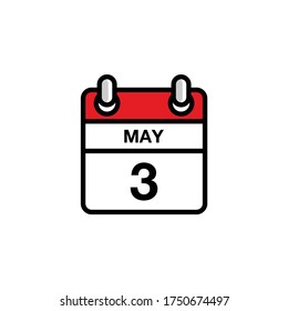 31th of May flat day of the month calendar icon. Date and time schedule concept. Vector illustration design