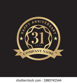 Plantilla vectorial de diseño de logo para el 31º aniversario