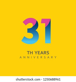 31th Year Anniversary Vector Template Design Illustration.