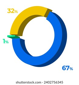 32 67 1 3d donut pie chart illustration eps vector 
