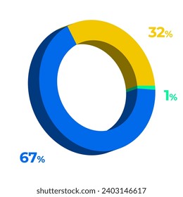 32 67 1 3d donut pie chart illustration eps vector 