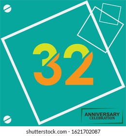 32 anniversary celebration vector concept template design