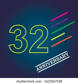 32 anniversary celebration vector concept template design illustration