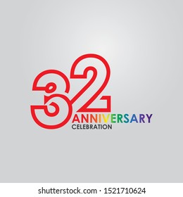 32 anniversary vector concept template design