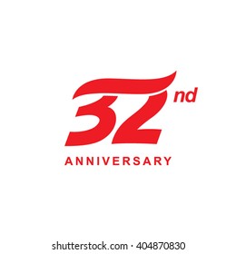 32 anniversary wave logo red
