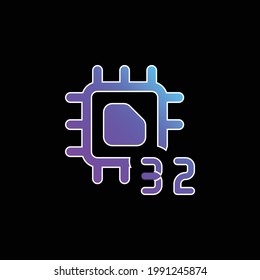 32 Bit Blue Gradient Vector Icon