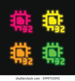 32 Bit Four Color Glowing Neon Vector Icon