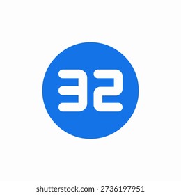 32 capacity icon sign vector