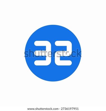 32 capacity icon sign vector