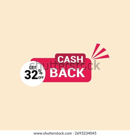 32% cash back offer icon vector a must have for savvy shoppers seeking incredible deals and discounts