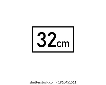 32 centimeters icon vector illustration, 32 cm size