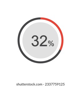 32% circle diagrams Infographics vector, 32 Percentage ready to use for web design.