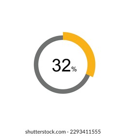 32% Circle loading icon template. Update or loading symbol for web or application, 32 percent.