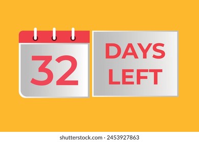 32 Tage bis zum Countdown Vorlage. 32 Tage Countdown links Tage Banner Design. 32 Tage Countdown-Timer