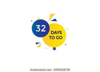 32 Tage zu gehen, Icon, Stile, Timer, Countdown, Clock, Go To, Zeit, Hintergrund, Vorlage, 32 Tage zu gehen, Countdown, Aufkleber, Linker Banner, Unternehmen, Sale, Label Button
