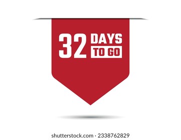 32 Tage zu gehen rote Banner-Design Vektorgrafik