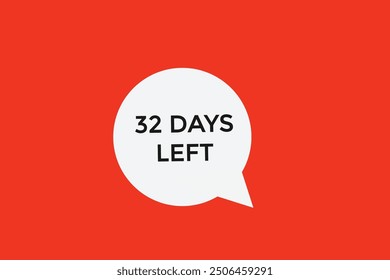 Noch 32 Tage, Icon, Stile, Timer, Countdown, Uhr, Zeit, Hintergrund, Vorlage, 32 Tage, Countdown, Sticker, Linkes Banner, Business, Verkauf, Label Button
