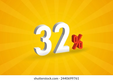 32% Rabatt 3D Text für Verkauf und Promotion.