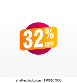 32 discount, Sales Vector badges for Labels, , Stickers, Banners, Tags, Web Stickers, New offer. Discount origami sign banner