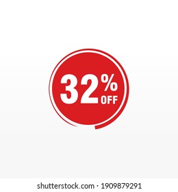 32 discount, Sales Vector badges for Labels, , Stickers, Banners, Tags, Web Stickers, New offer. Discount origami sign banner