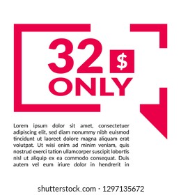 32 dollars only - emblem, label, badge,sticker, logo.Designed for your web site design, logo, app, UX