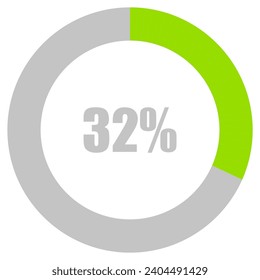 32 % Ladung. 32 % Kreisdiagramme Infografik-Vektorgrafik, 32 % einsatzbereit für Webdesign ux-ui