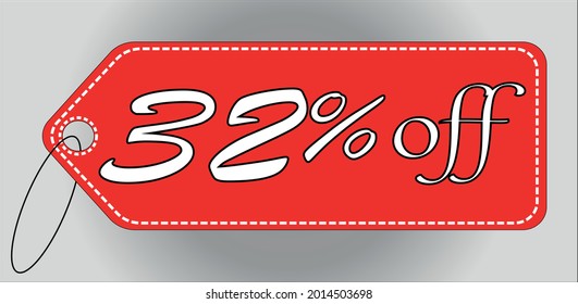 32 % Rabatt auf die rote Markierung. 32 % Rabatt-Tag für Angebote und Angebote