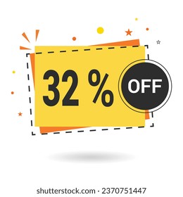 32 percent off. Vector design.