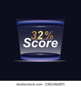 32% Score Sign Designed to catch the  and illustration  combination in blue Vector illustration background design.