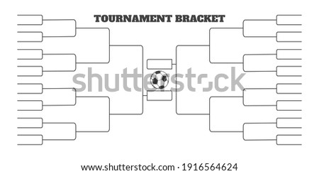 32 soccer team tournament bracket championship template flat style design vector illustration isolated on white background. Championship bracket schedule for soccer, football game spreadsheet.