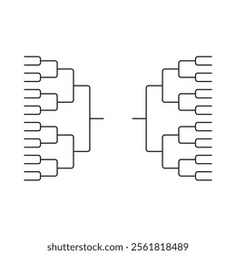 32 team Tournament bracket templates illustration