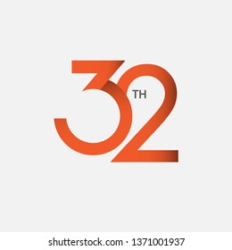 32 th Anniversary Vector Template Design Illustration