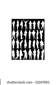 32 vector human shape silhouettes -