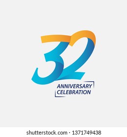 32 Year Anniversary Celebration Vector Template Design Illustration