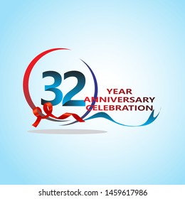 32 Year Anniversary celebration Vector Template Design Illustration