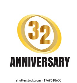 32 year anniversary celebration, vector design for celebrations, invitation cards and greeting cards