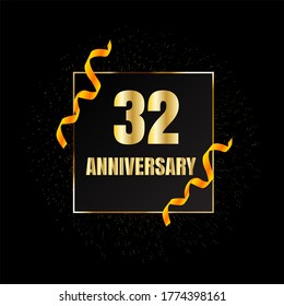 32 year anniversary celebration, vector design for celebrations, invitation cards and greeting cards