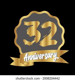 32 year anniversary celebration, vector design for celebrations, invitation cards and greeting cards