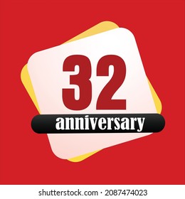 32 year anniversary celebration, vector design for celebrations, invitation cards and greeting cards