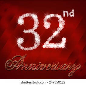 32 year Happy anniversary Card, 32nd anniversary - vector EPS10