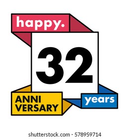 32 Years Anniversary Celebration Design.