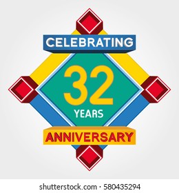 32 Years Anniversary Celebration Design.