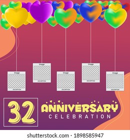 32 years anniversary celebration logo vector template design