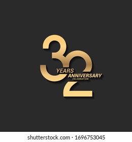 32 Years Anniversary Celebration Logotype Elegant Stock Vector (Royalty ...