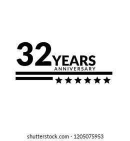 32 years anniversary celebration simple logo