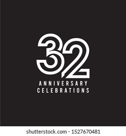 32 Years Anniversary Celebration Vector Template Design Illustration